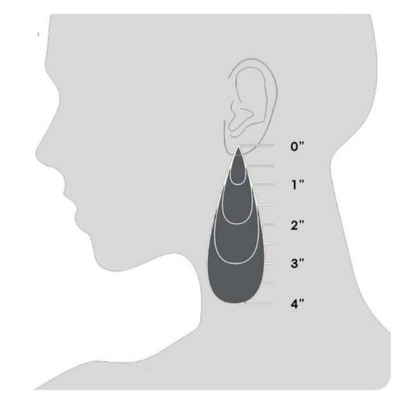 Silver Rhinestone Dangle Earrings - Picture 4 of 4